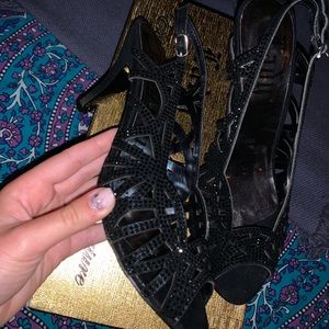 Black bedazzled Lady Couture heels
